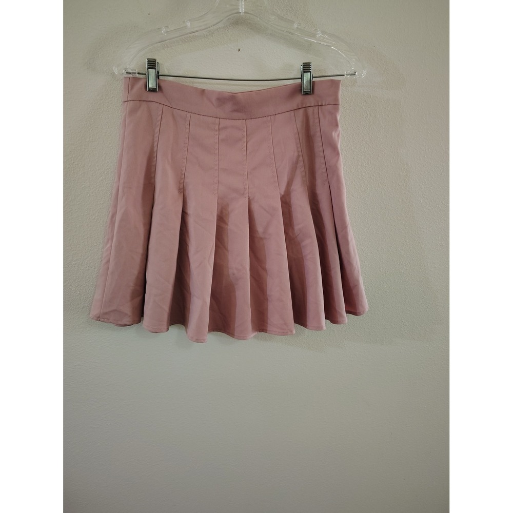 Blue B Collection Pink Pleated Mini Skirt Mauve Preppy Skater Skirt Large